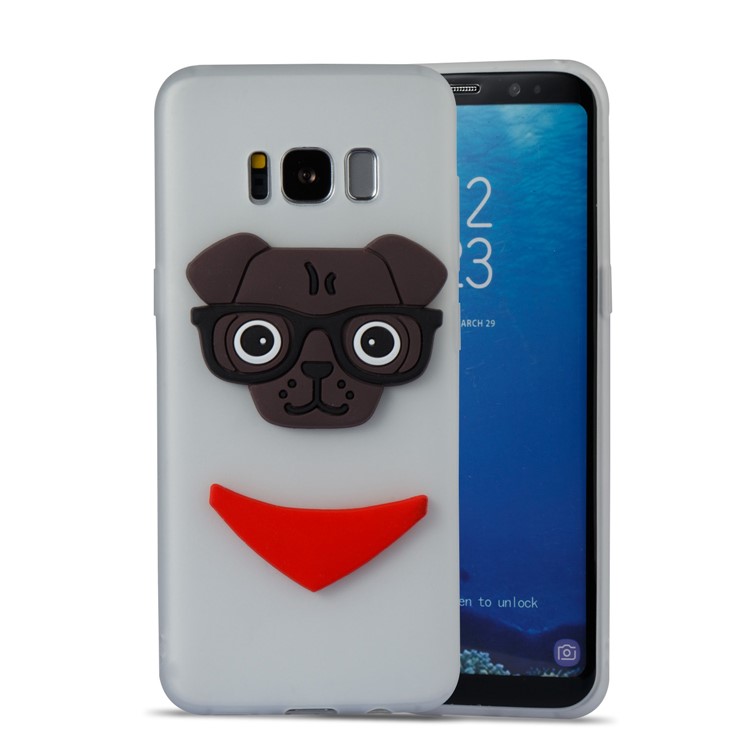 Lovely 3D Dog Pattern TPU Cell Phone Cover for Samsung Galaxy S8 SM-G950 - White-5