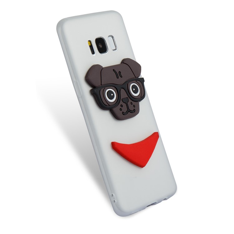 Lovely 3D Dog Pattern TPU Cell Phone Cover for Samsung Galaxy S8 SM-G950 - White-6