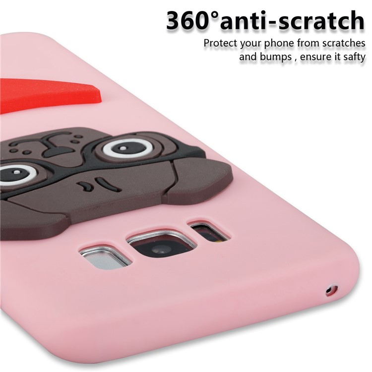 Lovely 3D Dog Pattern TPU Cell Phone Case for Samsung Galaxy S8 SM-G950 - Pink-2
