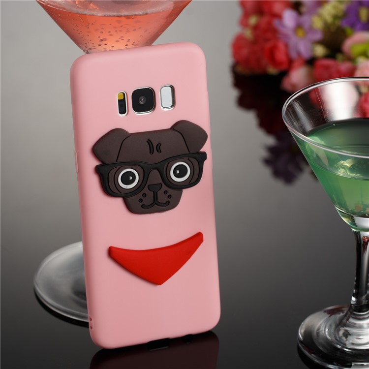 Lovely 3D Dog Pattern TPU Cell Phone Case for Samsung Galaxy S8 SM-G950 - Pink-4
