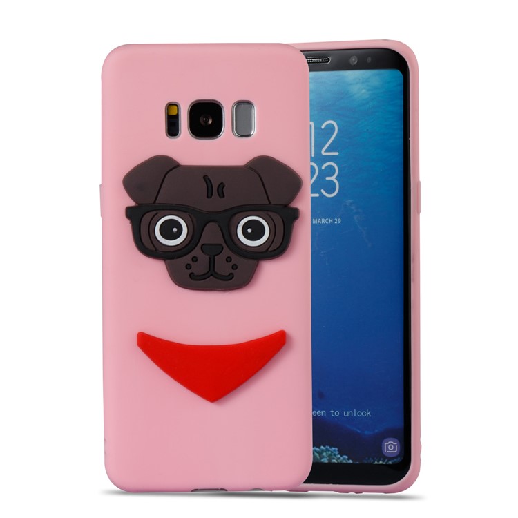 Lovely 3D Dog Pattern TPU Cell Phone Case for Samsung Galaxy S8 SM-G950 - Pink-5
