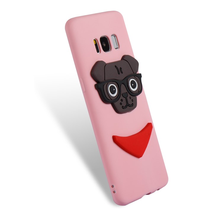 Lovely 3D Dog Pattern TPU Cell Phone Case for Samsung Galaxy S8 SM-G950 - Pink-6