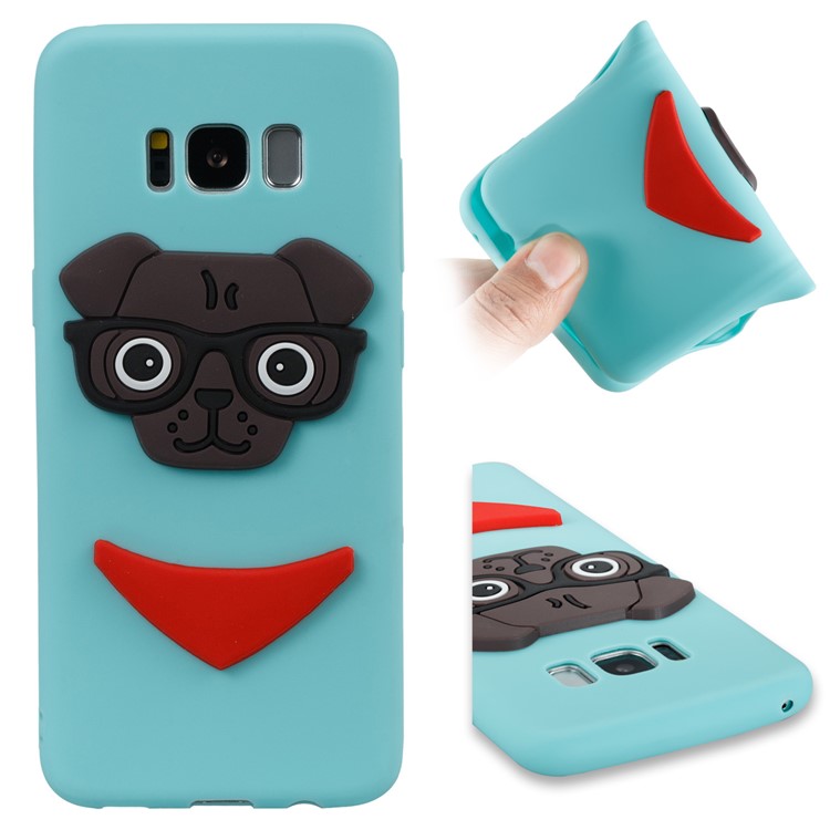 Lovely 3D Dog Pattern TPU Back Cover Shell for Samsung Galaxy S8 SM-G950 - Baby Blue-1