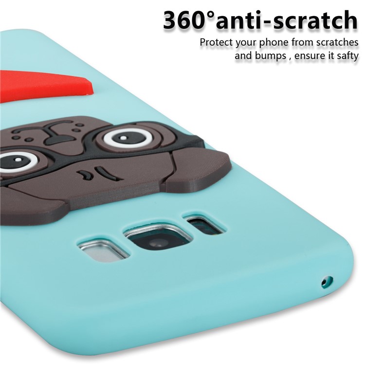 Lovely 3D Dog Pattern TPU Back Cover Shell for Samsung Galaxy S8 SM-G950 - Baby Blue-2