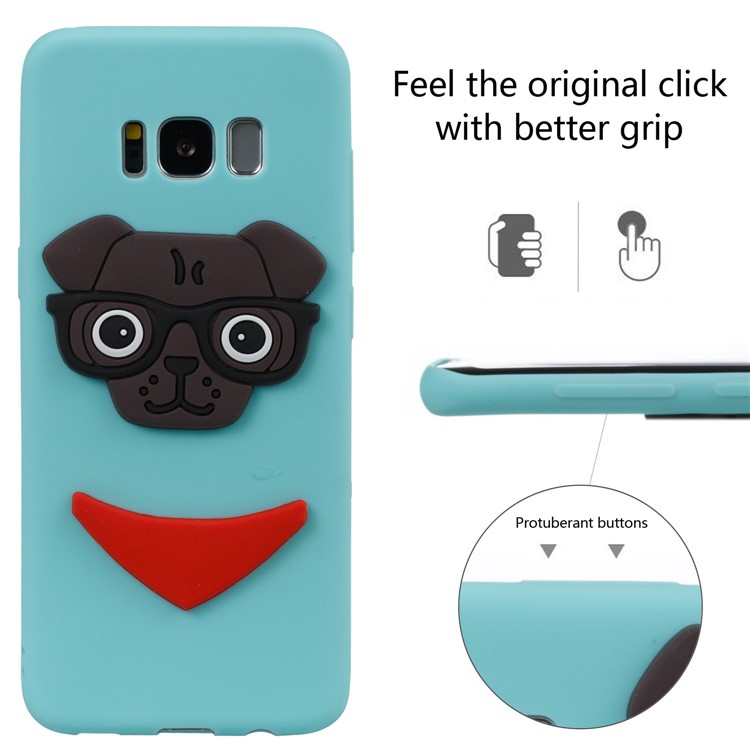 Lovely 3D Dog Pattern TPU Back Cover Shell for Samsung Galaxy S8 SM-G950 - Baby Blue-3