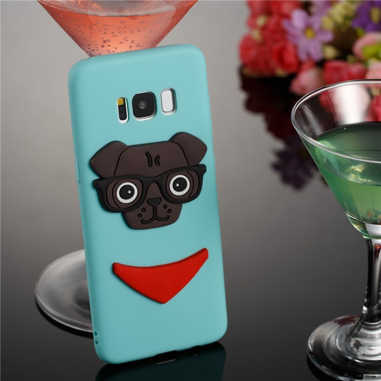 Lovely 3D Dog Pattern TPU Back Cover Shell for Samsung Galaxy S8 SM-G950 - Baby Blue-4