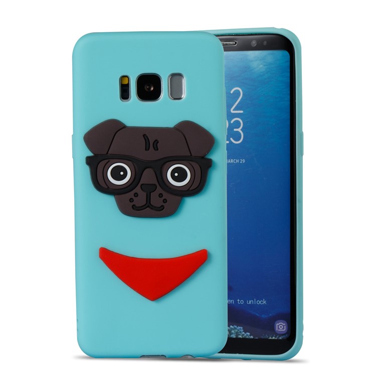 Lovely 3D Dog Pattern TPU Back Cover Shell for Samsung Galaxy S8 SM-G950 - Baby Blue-5