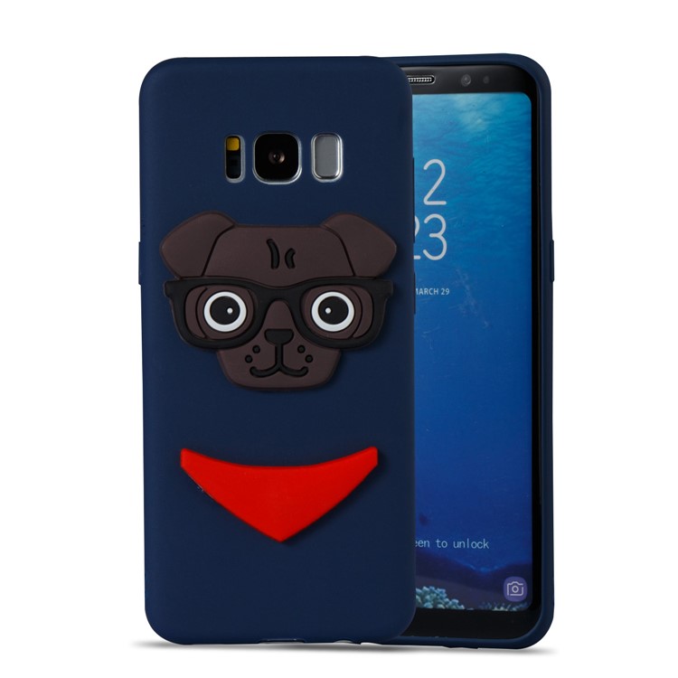 Lovely 3D Dog Pattern TPU Protection Phone Case Accessory for Samsung Galaxy S8 SM-G950 - Dark Blue-5
