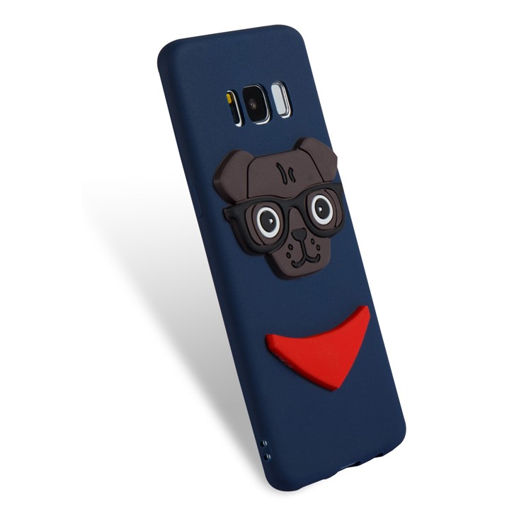 Lovely 3D Dog Pattern TPU Protection Phone Case Accessory for Samsung Galaxy S8 SM-G950 - Dark Blue-6