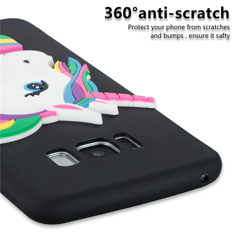 Lovely 3D Unicorn Pattern Soft TPU Case for Samsung Galaxy S8 SM-G950 - Black-2
