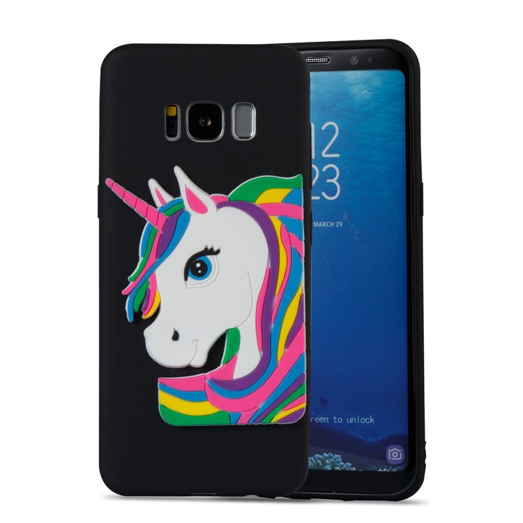Lovely 3D Unicorn Pattern Soft TPU Case for Samsung Galaxy S8 SM-G950 - Black-5