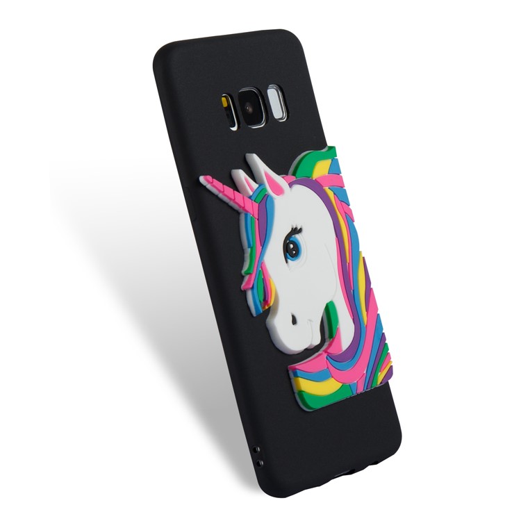 Lovely 3D Unicorn Pattern Soft TPU Case for Samsung Galaxy S8 SM-G950 - Black-6