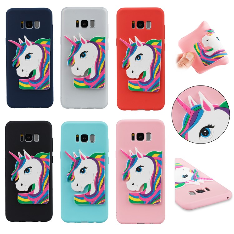 Lovely 3D Unicorn Pattern Soft TPU Case for Samsung Galaxy S8 SM-G950 - Black-7