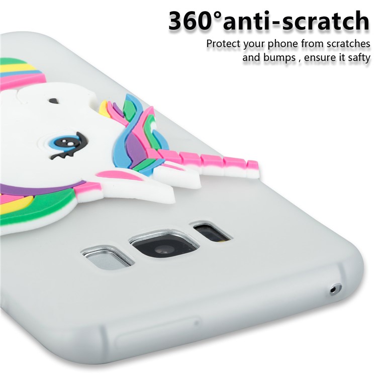 Lovely 3D Unicorn Pattern Soft TPU Shell Case for Samsung Galaxy S8 SM-G950 - White-2
