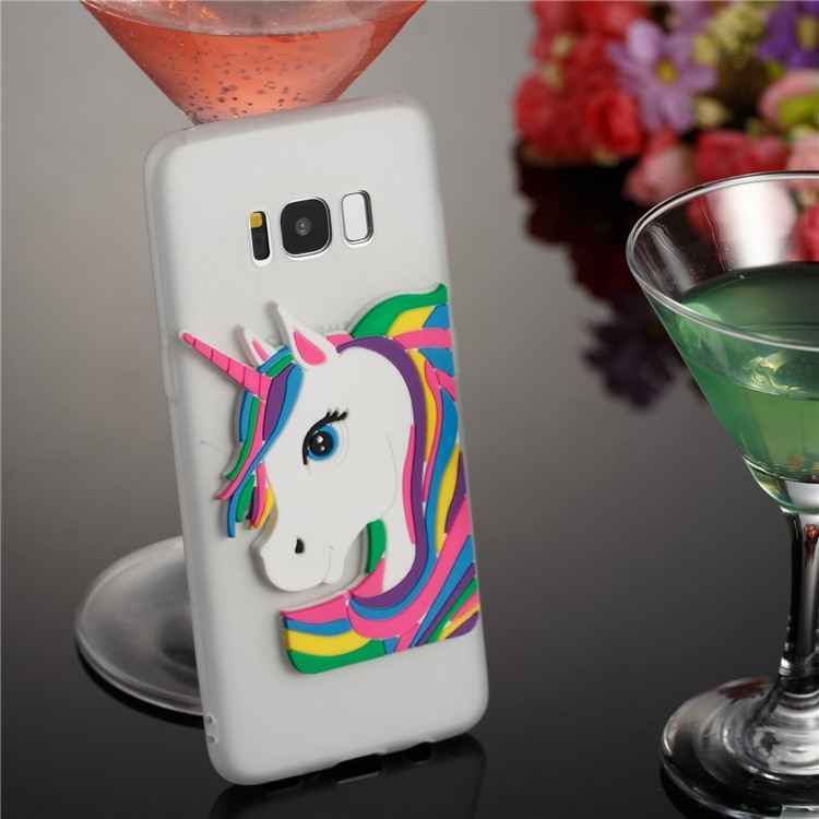 Lovely 3D Unicorn Pattern Soft TPU Shell Case for Samsung Galaxy S8 SM-G950 - White-4