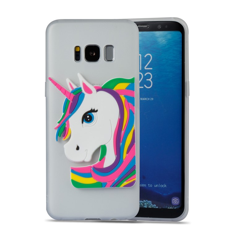 Lovely 3D Unicorn Pattern Soft TPU Shell Case for Samsung Galaxy S8 SM-G950 - White-5