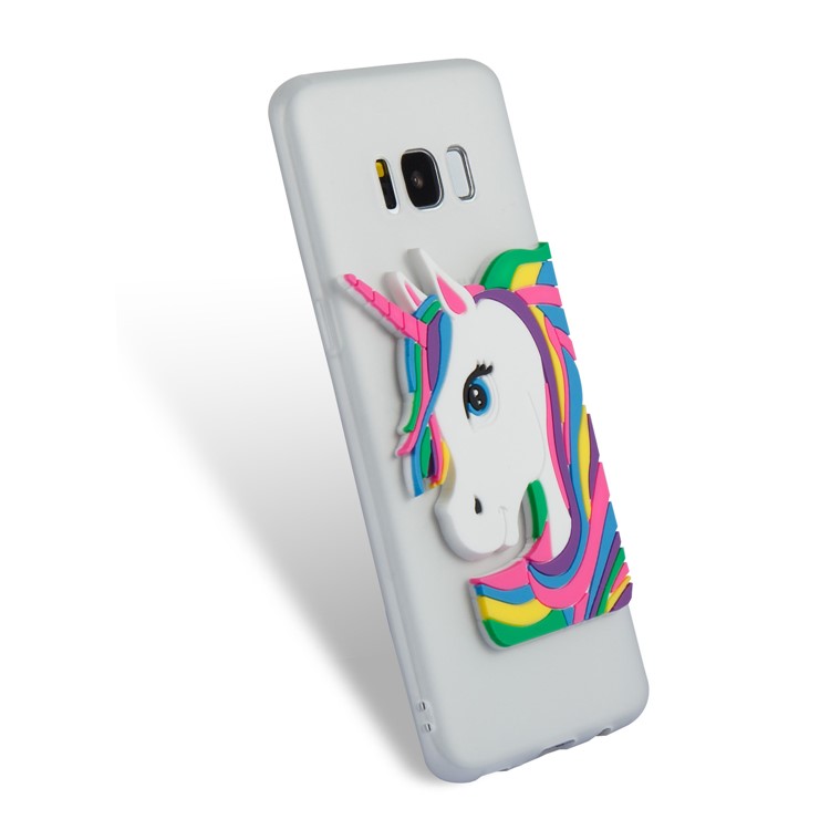 Lovely 3D Unicorn Pattern Soft TPU Shell Case for Samsung Galaxy S8 SM-G950 - White-6