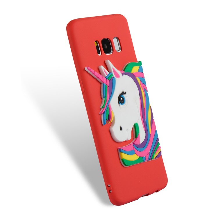Lovely 3D Unicorn Pattern Soft TPU Shell for Samsung Galaxy S8 SM-G950 - Red-6