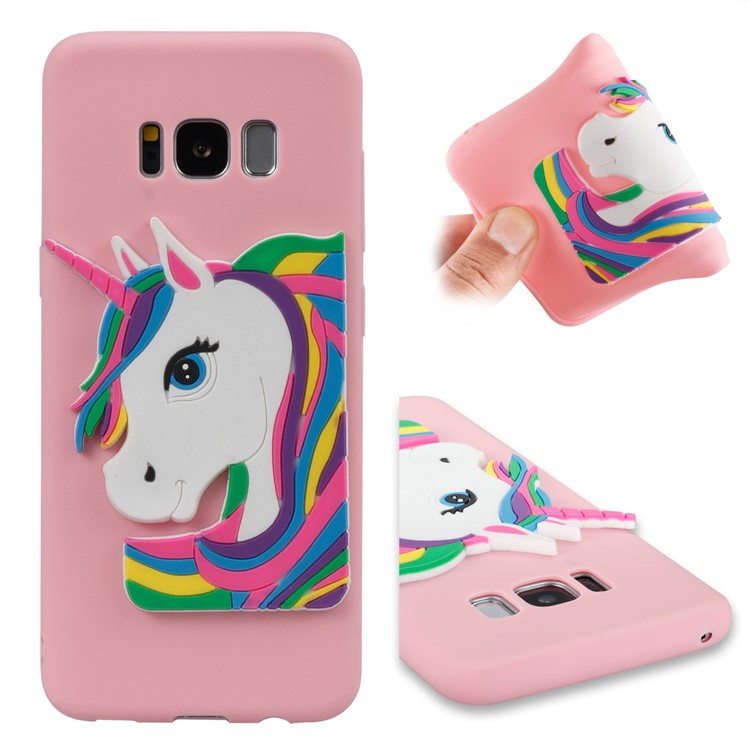 Lovely 3D Unicorn Pattern Soft TPU Cover for Samsung Galaxy S8 SM-G950 - Pink-1