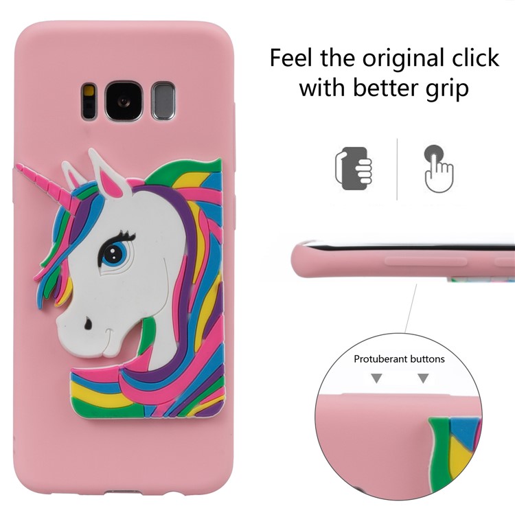 Lovely 3D Unicorn Pattern Soft TPU Cover for Samsung Galaxy S8 SM-G950 - Pink-3