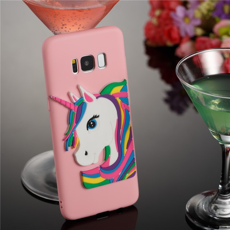 Lovely 3D Unicorn Pattern Soft TPU Cover for Samsung Galaxy S8 SM-G950 - Pink-4