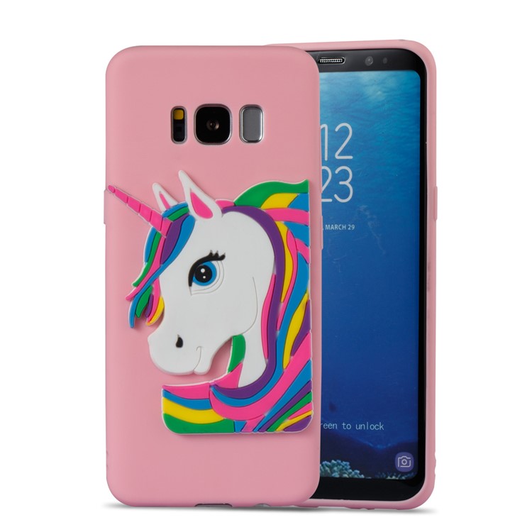 Lovely 3D Unicorn Pattern Soft TPU Cover for Samsung Galaxy S8 SM-G950 - Pink-5