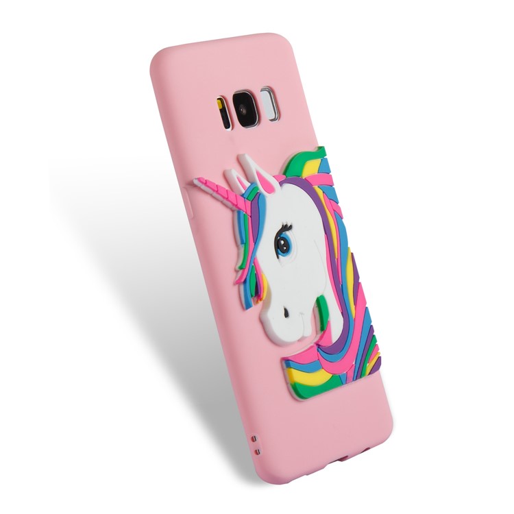 Lovely 3D Unicorn Pattern Soft TPU Cover for Samsung Galaxy S8 SM-G950 - Pink-6