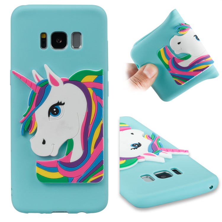 Lovely 3D Unicorn Pattern Soft TPU Shell Cover for Samsung Galaxy S8 SM-G950 - Baby Blue-1