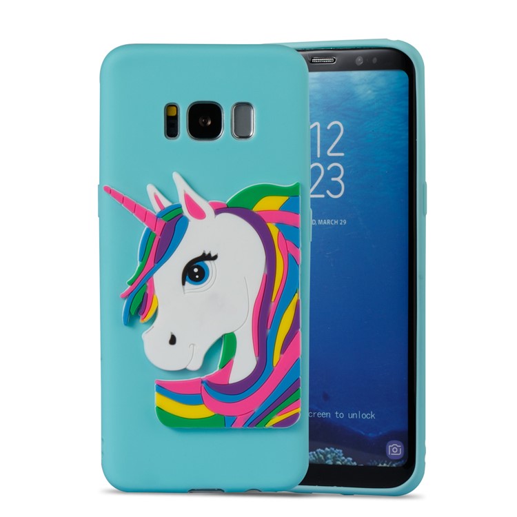 Lovely 3D Unicorn Pattern Soft TPU Shell Cover for Samsung Galaxy S8 SM-G950 - Baby Blue-2