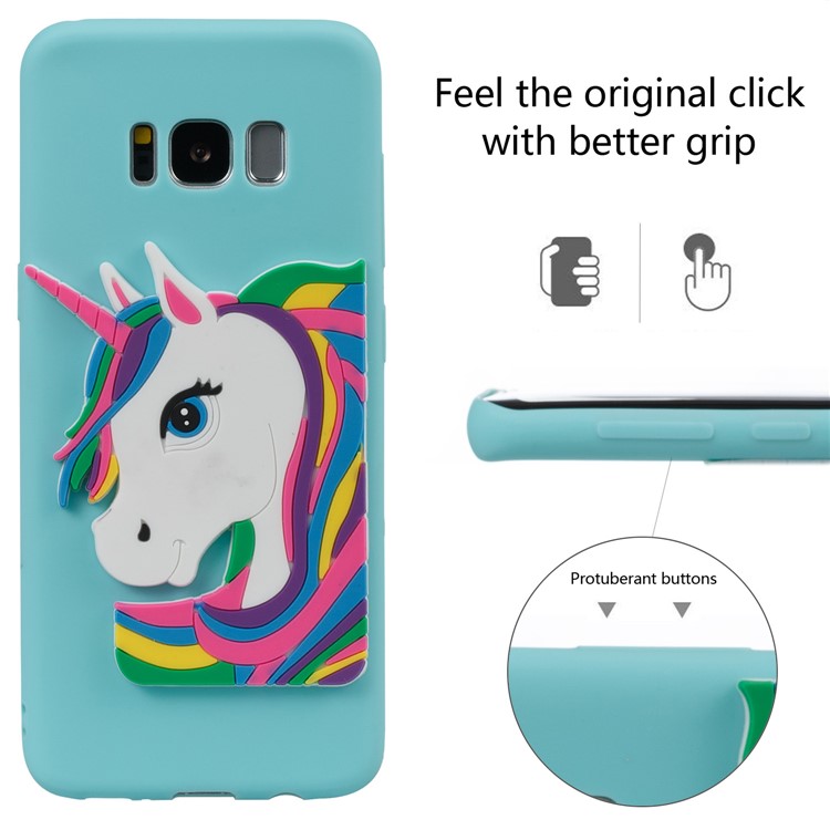 Lovely 3D Unicorn Pattern Soft TPU Shell Cover for Samsung Galaxy S8 SM-G950 - Baby Blue-6