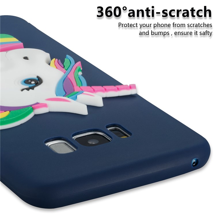 Lovely 3D Unicorn Pattern Soft TPU Phone Shell Case for Samsung Galaxy S8 SM-G950 - Dark Blue-2