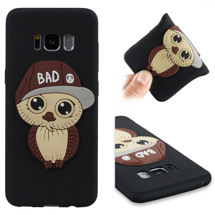 Cute 3D Male Owl Pattern Soft TPU Case for Samsung Galaxy S8 G950 - Black-1