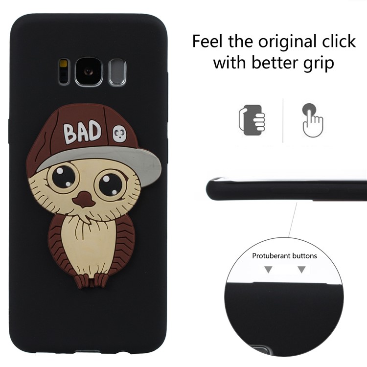 Cute 3D Male Owl Pattern Soft TPU Case for Samsung Galaxy S8 G950 - Black-3