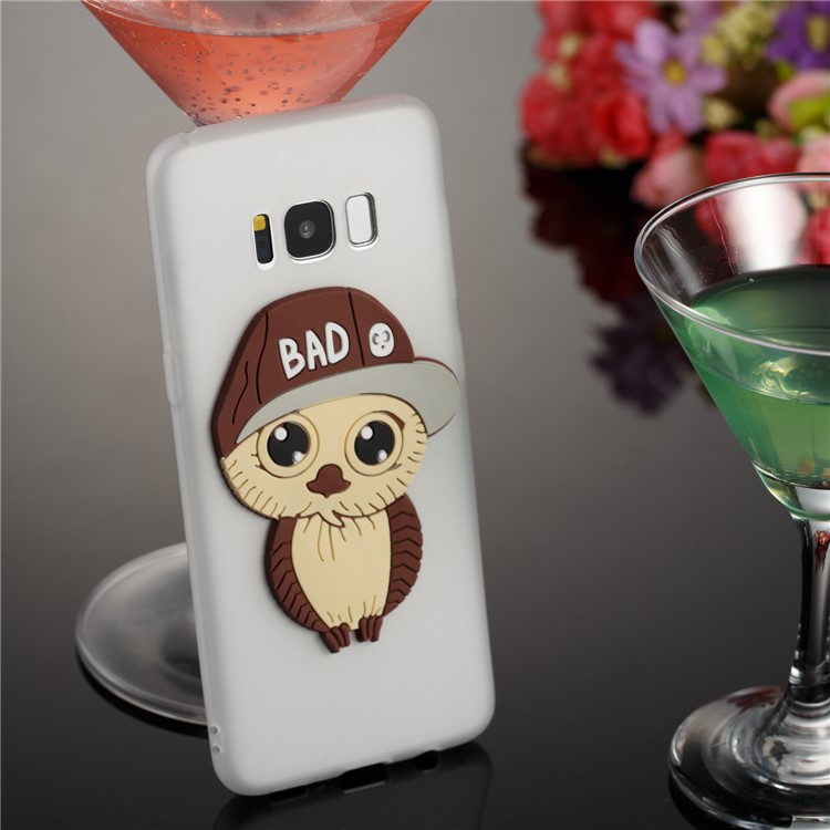 Cute 3D Male Owl Pattern Soft TPU Cover for Samsung Galaxy S8 G950 - White-4