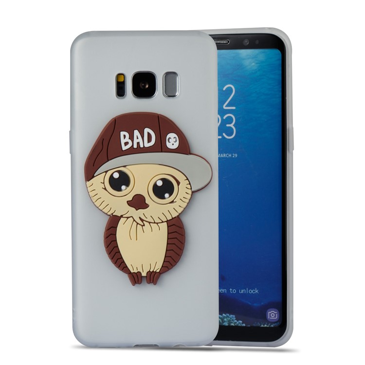 Cute 3D Male Owl Pattern Soft TPU Cover for Samsung Galaxy S8 G950 - White-5