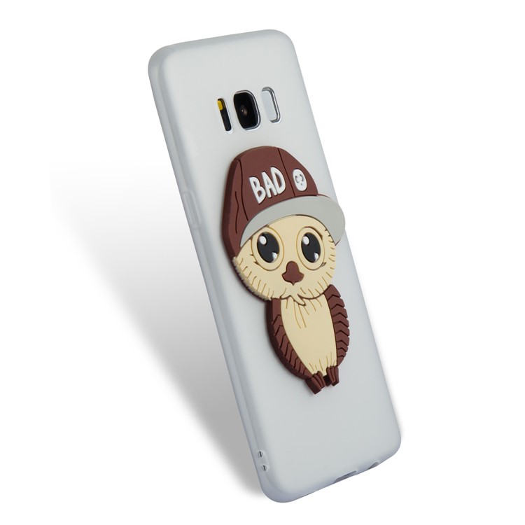 Cute 3D Male Owl Pattern Soft TPU Cover for Samsung Galaxy S8 G950 - White-6