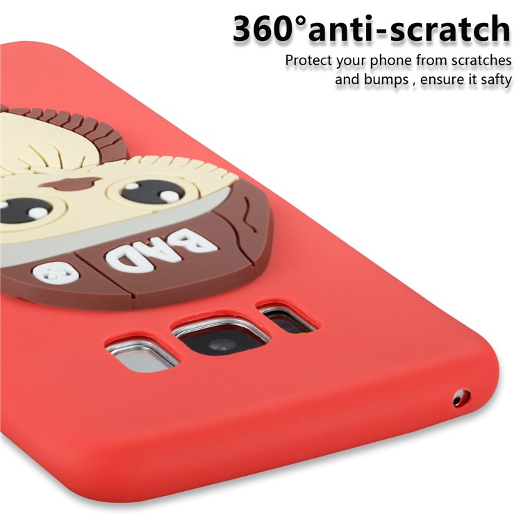 Cute 3D Male Owl Pattern Soft TPU Shell for Samsung Galaxy S8 G950 - Red-2