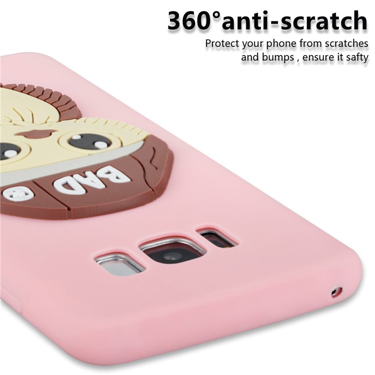 Cute 3D Male Owl Pattern Soft TPU Mobile Case for Samsung Galaxy S8 G950 - Pink-2