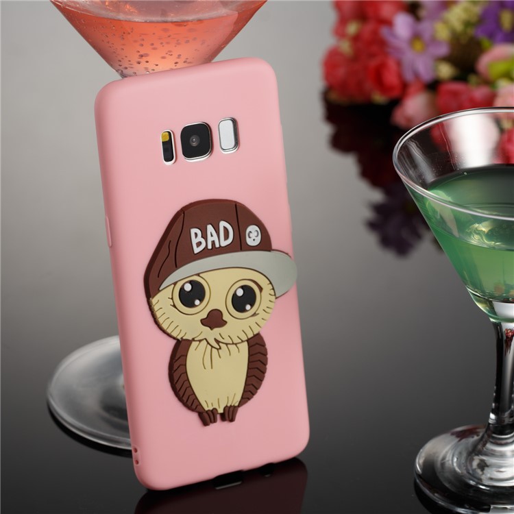 Cute 3D Male Owl Pattern Soft TPU Mobile Case for Samsung Galaxy S8 G950 - Pink-4