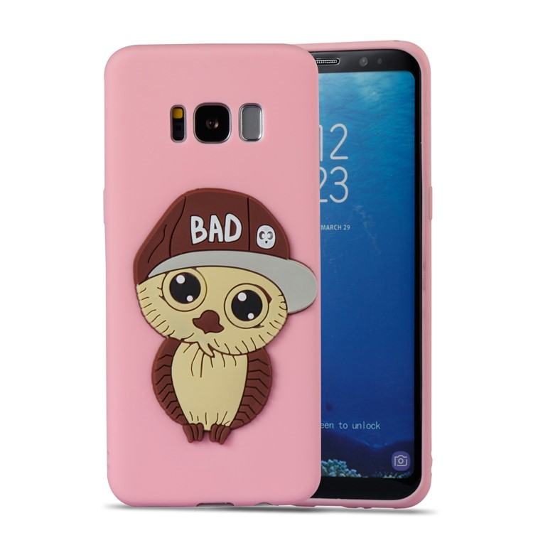 Cute 3D Male Owl Pattern Soft TPU Mobile Case for Samsung Galaxy S8 G950 - Pink-5