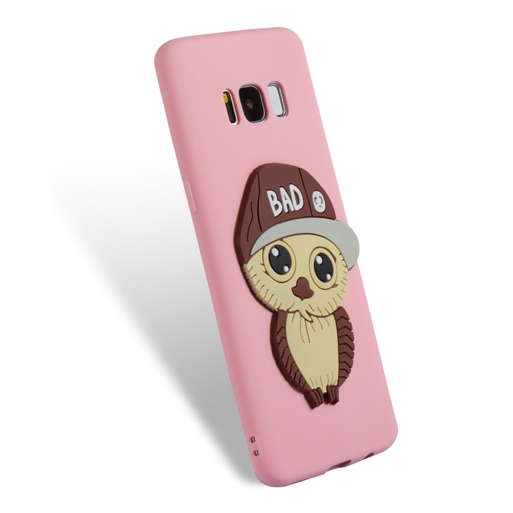 Cute 3D Male Owl Pattern Soft TPU Mobile Case for Samsung Galaxy S8 G950 - Pink-6