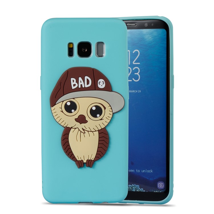 Cute 3D Male Owl Pattern Soft TPU Phone Cover for Samsung Galaxy S8 G950 - Baby Blue-2