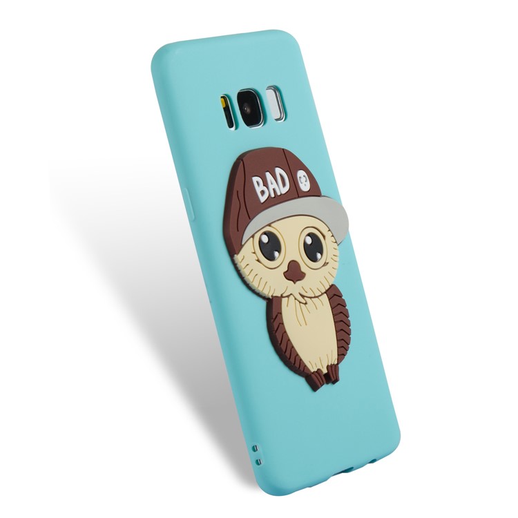 Cute 3D Male Owl Pattern Soft TPU Phone Cover for Samsung Galaxy S8 G950 - Baby Blue-3