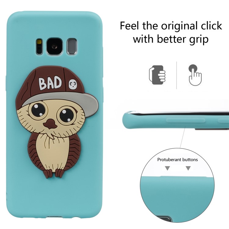 Cute 3D Male Owl Pattern Soft TPU Phone Cover for Samsung Galaxy S8 G950 - Baby Blue-5