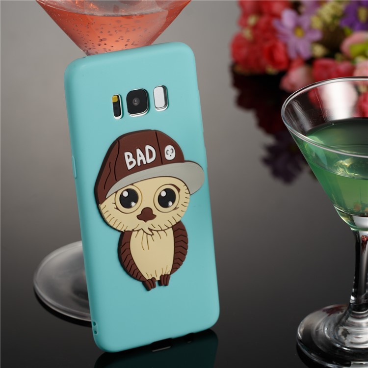 Cute 3D Male Owl Pattern Soft TPU Phone Cover for Samsung Galaxy S8 G950 - Baby Blue-6