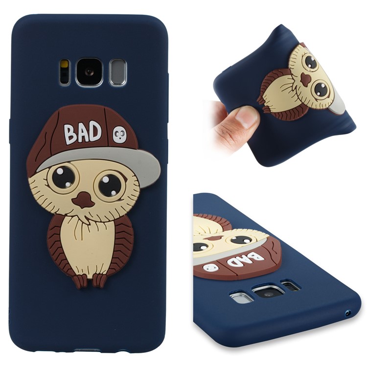 Cute 3D Male Owl Pattern Soft TPU Cover Case for Samsung Galaxy S8 G950 - Dark Blue-1