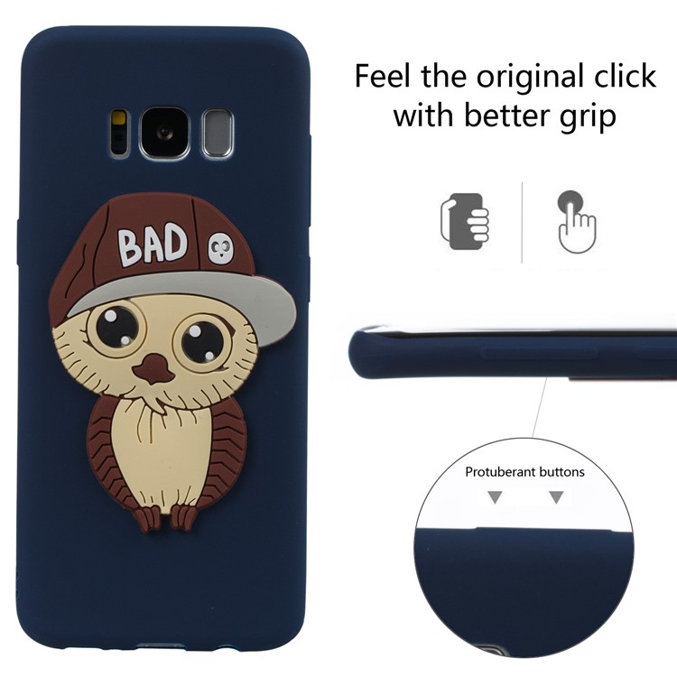 Cute 3D Male Owl Pattern Soft TPU Cover Case for Samsung Galaxy S8 G950 - Dark Blue-3
