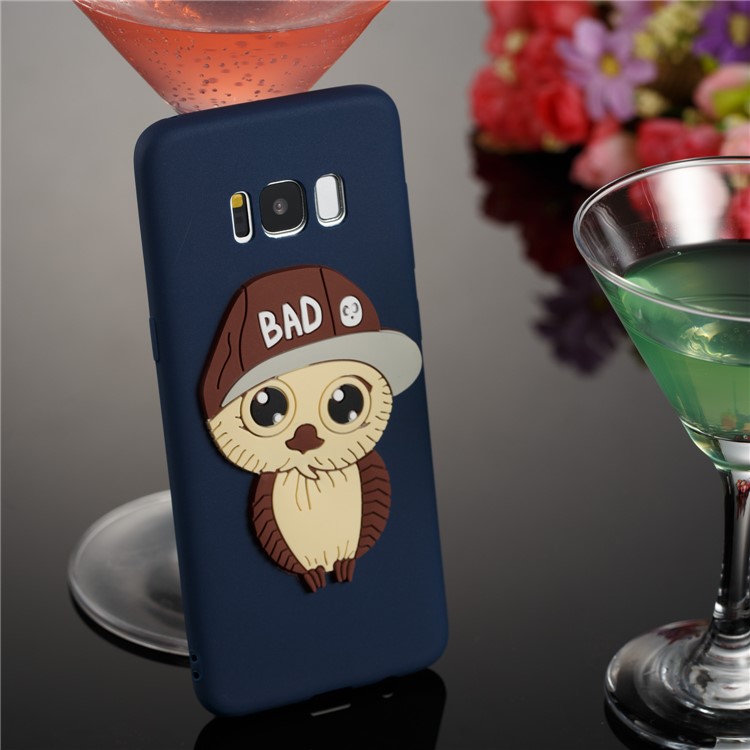 Cute 3D Male Owl Pattern Soft TPU Cover Case for Samsung Galaxy S8 G950 - Dark Blue-4