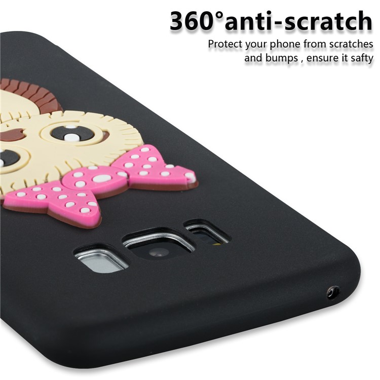 Lovely 3D Female Owl Pattern TPU Phone Case for Samsung Galaxy S8 G950 - Black-2