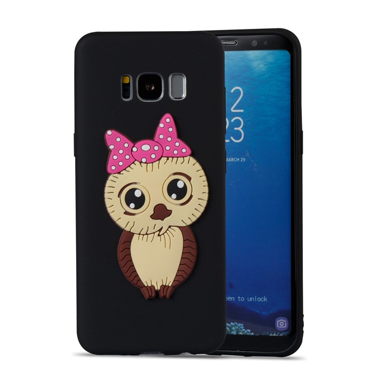 Lovely 3D Female Owl Pattern TPU Phone Case for Samsung Galaxy S8 G950 - Black-5